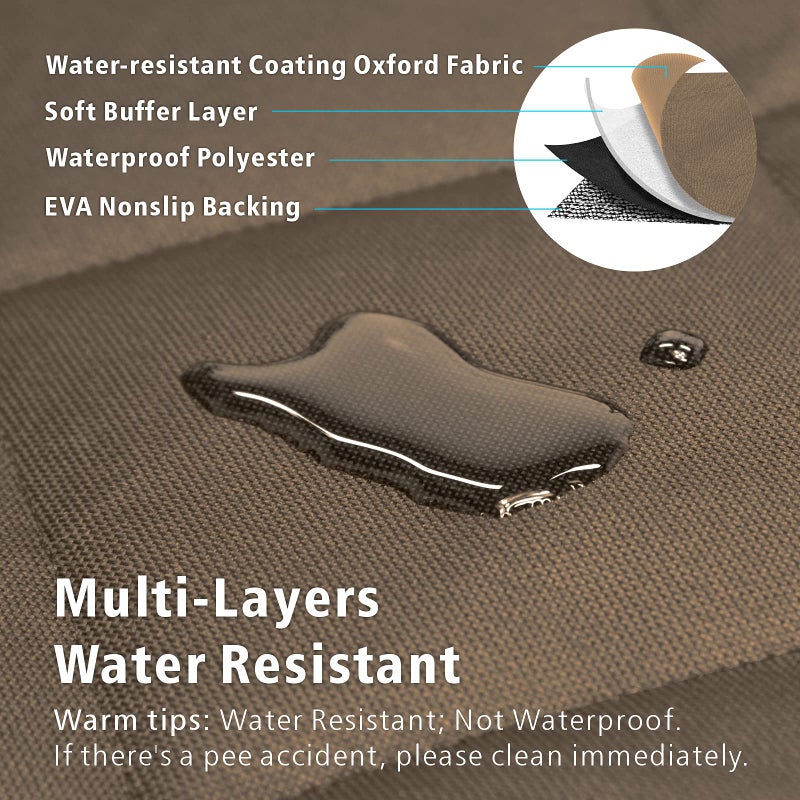 F-color SUV Cargo Liner for Dogs, Water Resistant Pet Cargo Cover Dog Seat Cover Mat for SUVs Sedans Vans with Bumper Flap Protector, Non-Slip, Large Size Universal Fit, Brown - Image 4